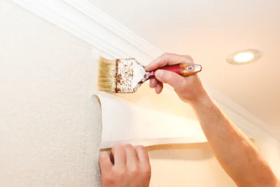 Pose de papier peint aux Costes-Gozon — revêtements muraux et toiles de verre